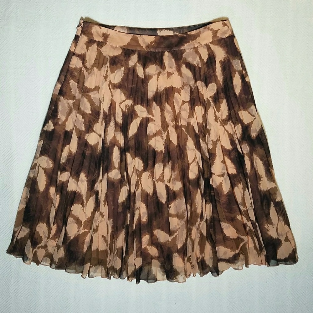 VINTAGE Abstract Floral Accordion Pleat Mini Skirt - Picture 2 of 4